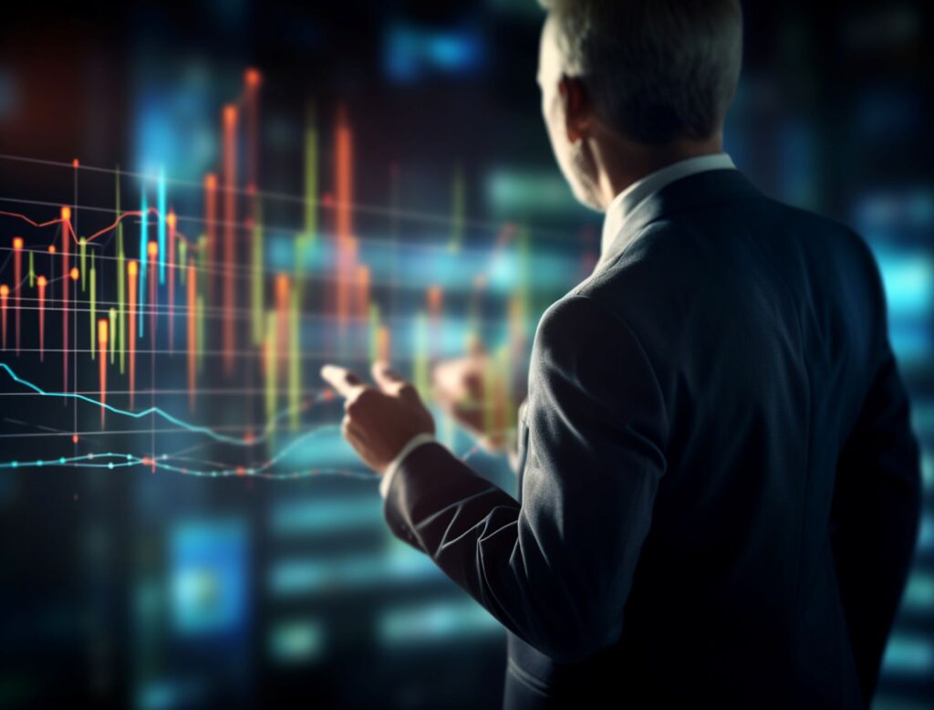 Business person futuristic business environment