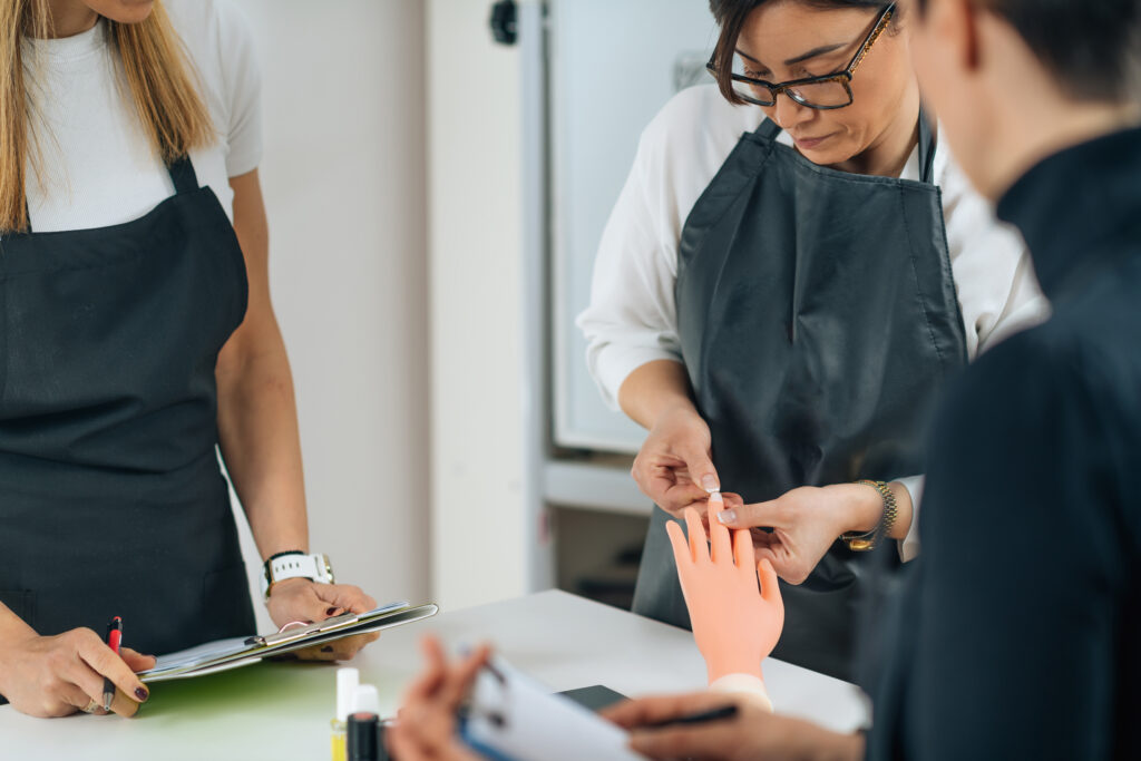 Cosmetology education for nail salon manicurist