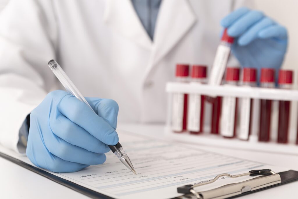 Coronavirus blood samples assortment lab