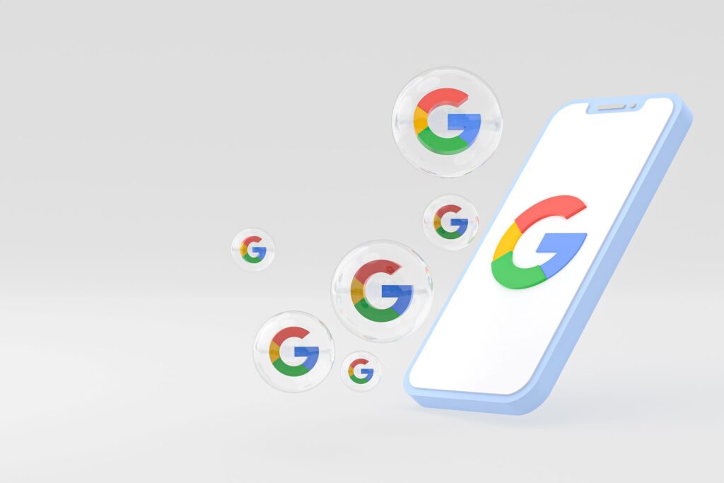 Google icon screen smartphone mobile phone 3d render