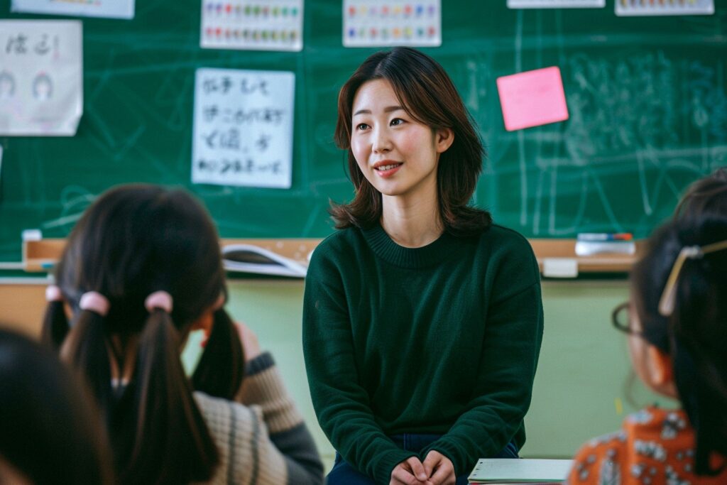 Woman teaching classroom