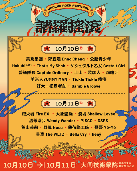 02 2026 諸羅搖滾 LINEUP (圖/笨道策展有限公司)