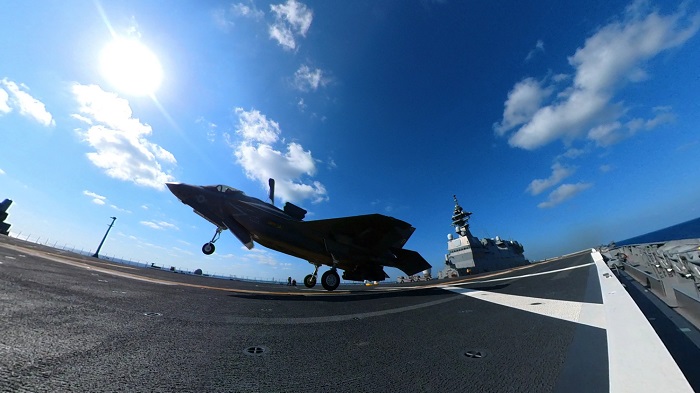 2021年由美軍F-35B成功進行起降測試，驗證技術可行性。(圖/海上自衛隊)