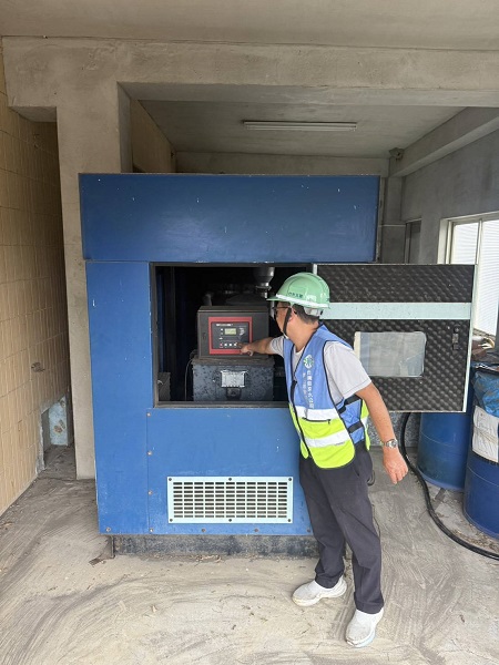颱風來襲，啟動19臺備用發電機， 避免因停電而使民眾受停水之苦。（台水公司提供）
